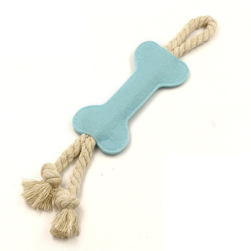 KFX-8664765 Dog Puzzle Toy - Bite Resistant Rope Knot Bone Shaped Training Tool for Dogs, 16x7x1cm, 41g