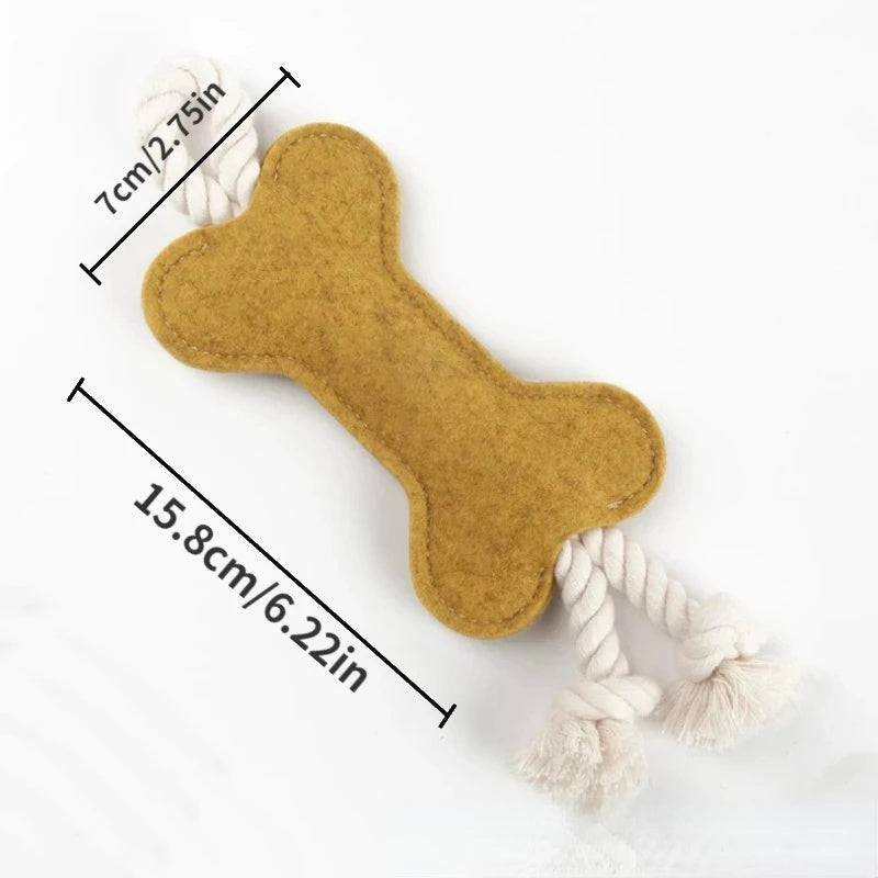 KFX-8664765 Dog Puzzle Toy - Bite Resistant Rope Knot Bone Shaped Training Tool for Dogs, 16x7x1cm, 41g