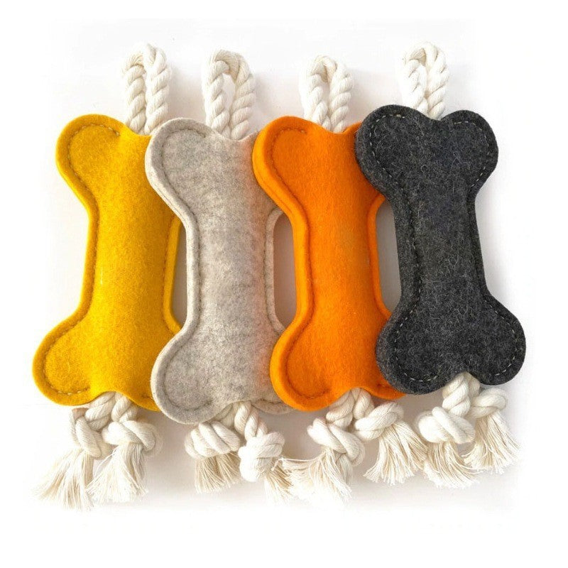 KFX-8664765 Dog Puzzle Toy - Bite Resistant Rope Knot Bone Shaped Training Tool for Dogs, 16x7x1cm, 41g