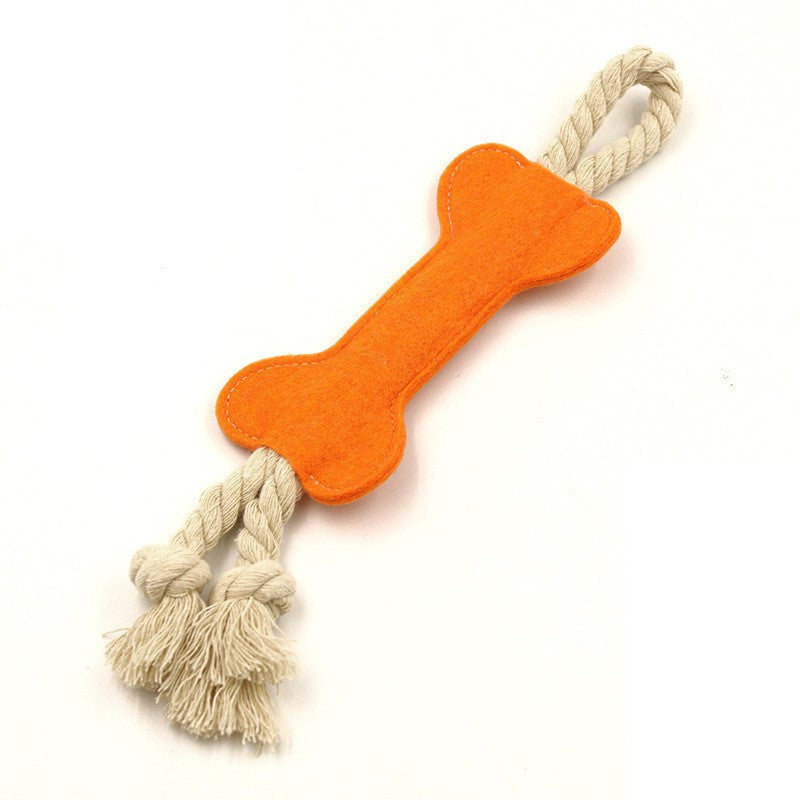 KFX-8664765 Dog Puzzle Toy - Bite Resistant Rope Knot Bone Shaped Training Tool for Dogs, 16x7x1cm, 41g