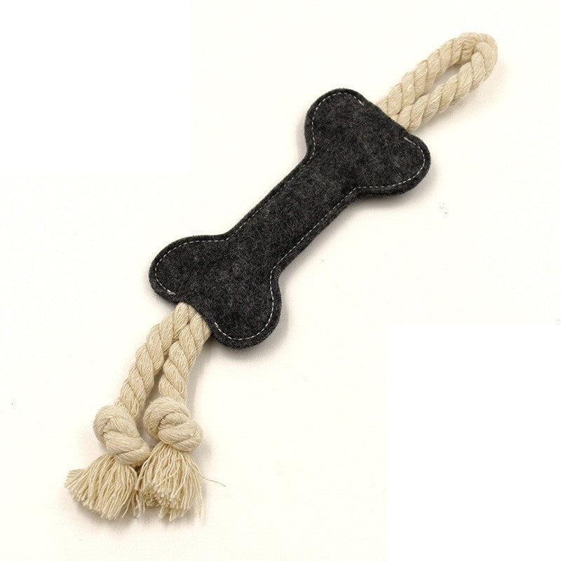 KFX-8664765 Dog Puzzle Toy - Bite Resistant Rope Knot Bone Shaped Training Tool for Dogs, 16x7x1cm, 41g