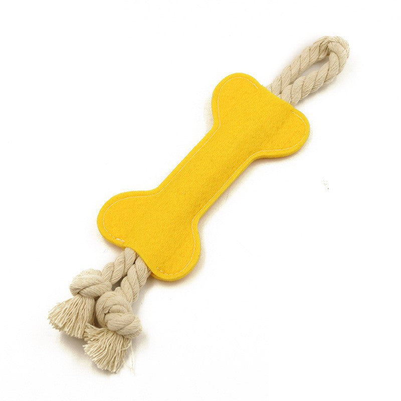 KFX-8664765 Dog Puzzle Toy - Bite Resistant Rope Knot Bone Shaped Training Tool for Dogs, 16x7x1cm, 41g