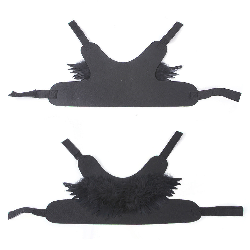 KFX-8666557 Halloween Angel Wings Dog Costume for Pets - Black & White Options, Felt Cloth Material