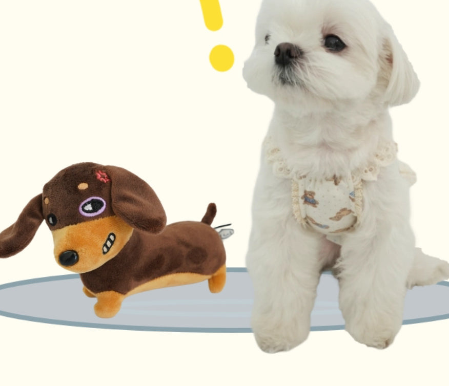 KFX-8666941 Squeaky Sausage Plush Toy for Small to Medium Dogs, Bite-Resistant and Fun