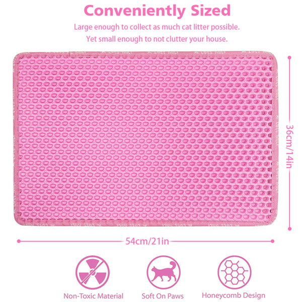 KFX-8669117 Double Layer EVA Cat Litter Mat with Rice Shape Design for Effective Litter Trapping
