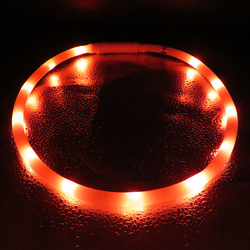 KFX-8669245 Luminous Anti-Lost Dog Collar with USB Charging - Adjustable Sizes S, M, L, Multiple Flash Modes