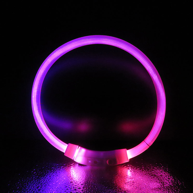 KFX-8669245 Luminous Anti-Lost Dog Collar with USB Charging - Adjustable Sizes S, M, L, Multiple Flash Modes
