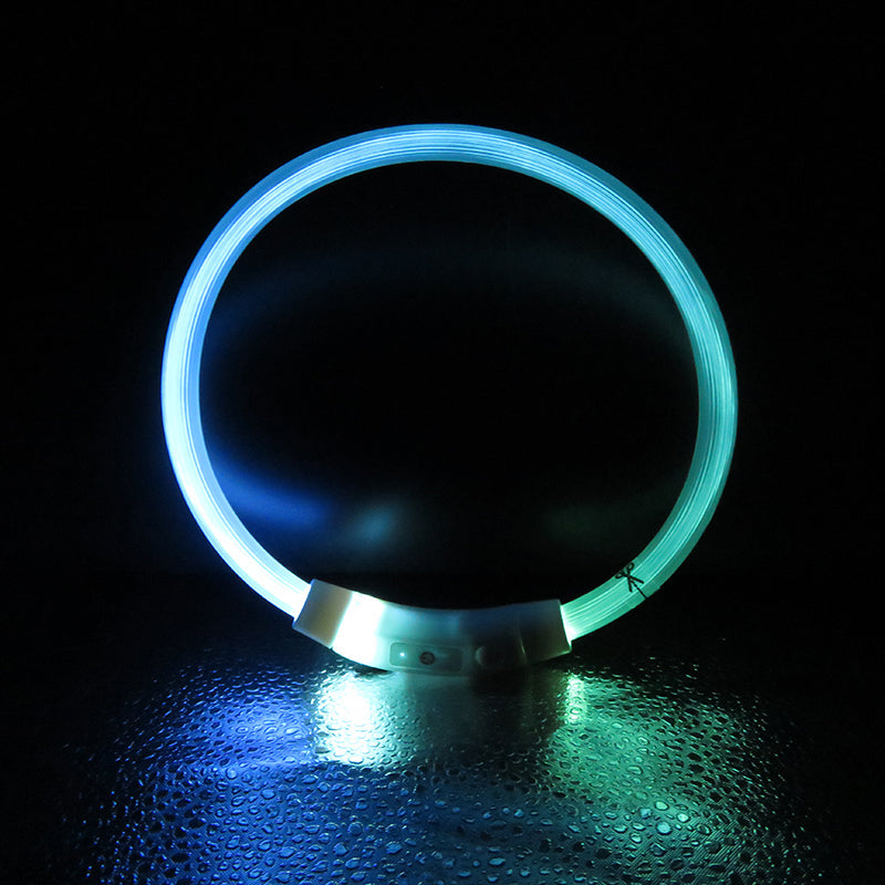 KFX-8669245 Luminous Anti-Lost Dog Collar with USB Charging - Adjustable Sizes S, M, L, Multiple Flash Modes