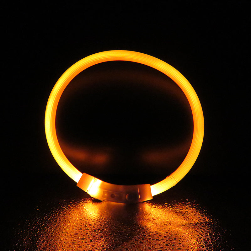 KFX-8669245 Luminous Anti-Lost Dog Collar with USB Charging - Adjustable Sizes S, M, L, Multiple Flash Modes