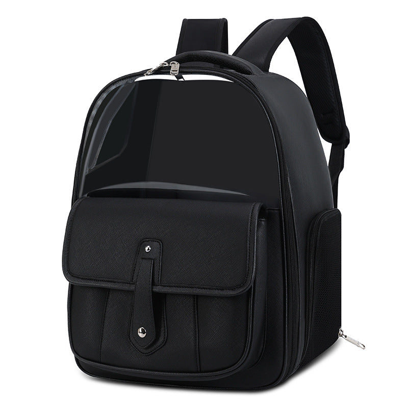 KFX-8669501 Versatile PU Cat Backpack in Khaki, Beige, Brown, Pink, White, and Black - Medium Soft Design
