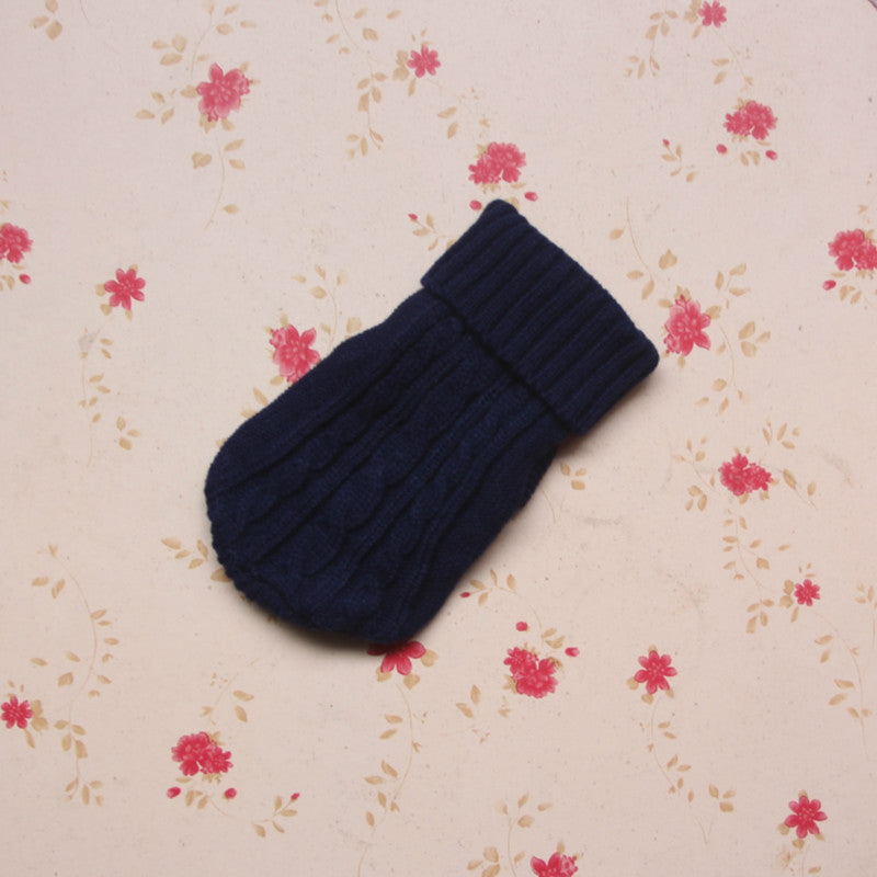 KFX-8671037 Knitted Wool Dog Sweater with Fabric Buttons - Warm and Stylish for Pets