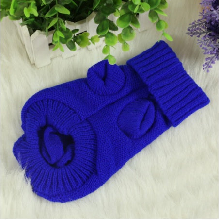 KFX-8671037 Knitted Wool Dog Sweater with Fabric Buttons - Warm and Stylish for Pets