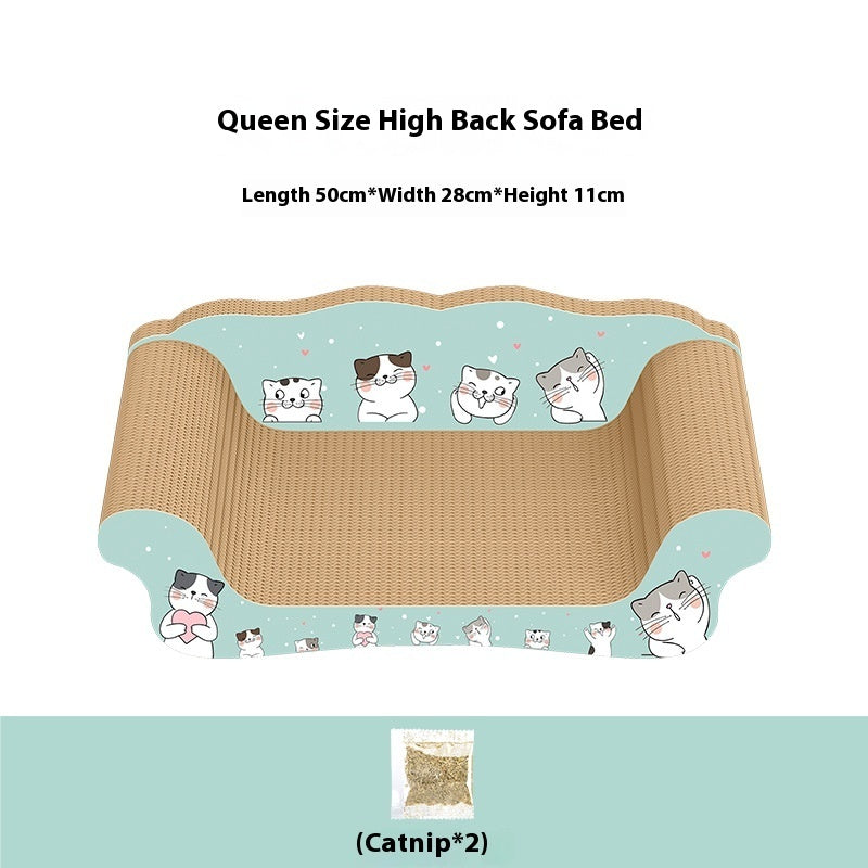 KFX-8671293 Integrated Cat Sofa Bed with Scratch Board - Available in Multiple Sizes for Cats up to 25kg