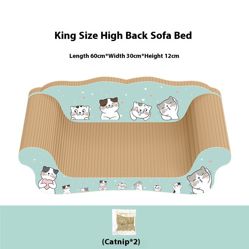 KFX-8671293 Integrated Cat Sofa Bed with Scratch Board - Available in Multiple Sizes for Cats up to 25kg