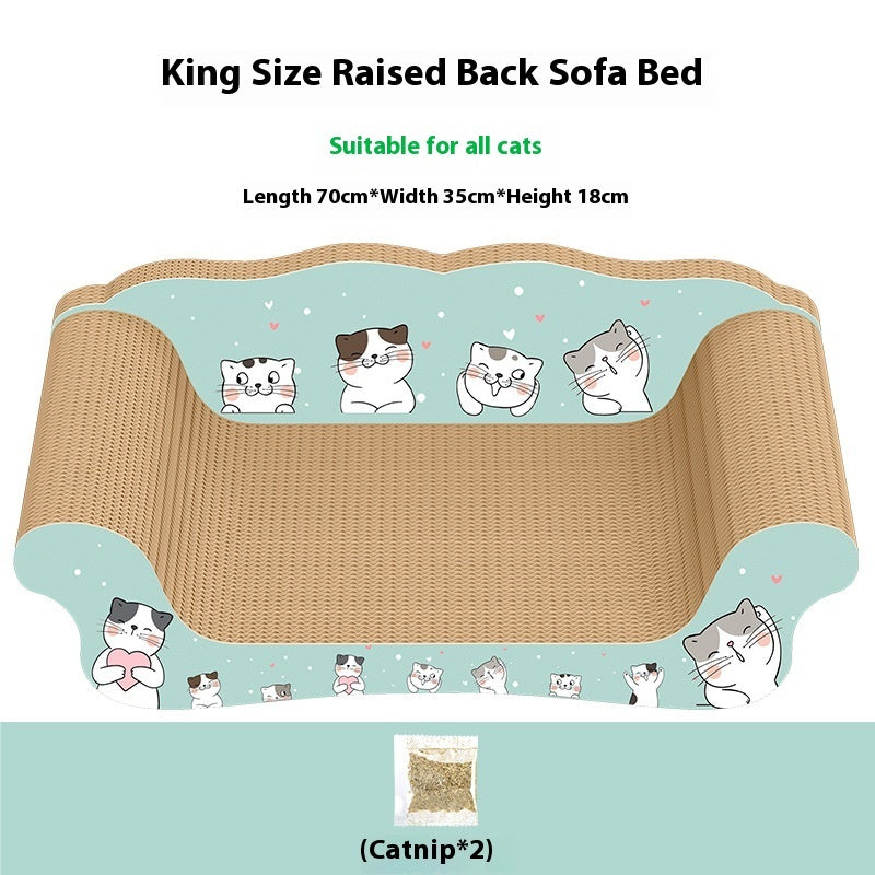 KFX-8671293 Integrated Cat Sofa Bed with Scratch Board - Available in Multiple Sizes for Cats up to 25kg