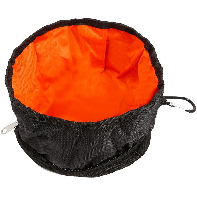 KFX-8673213 Waterproof Outdoor Folding Pet Bowl - Easy to Clean Polyester Tableware in Multiple Colors
