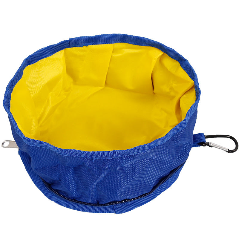 KFX-8673213 Waterproof Outdoor Folding Pet Bowl - Easy to Clean Polyester Tableware in Multiple Colors