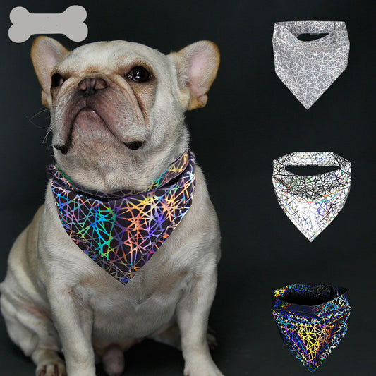 KFX-8673597 Gray Polyester Dog Scarf and Saliva Towel - Available in 3 Sizes: S, M, L