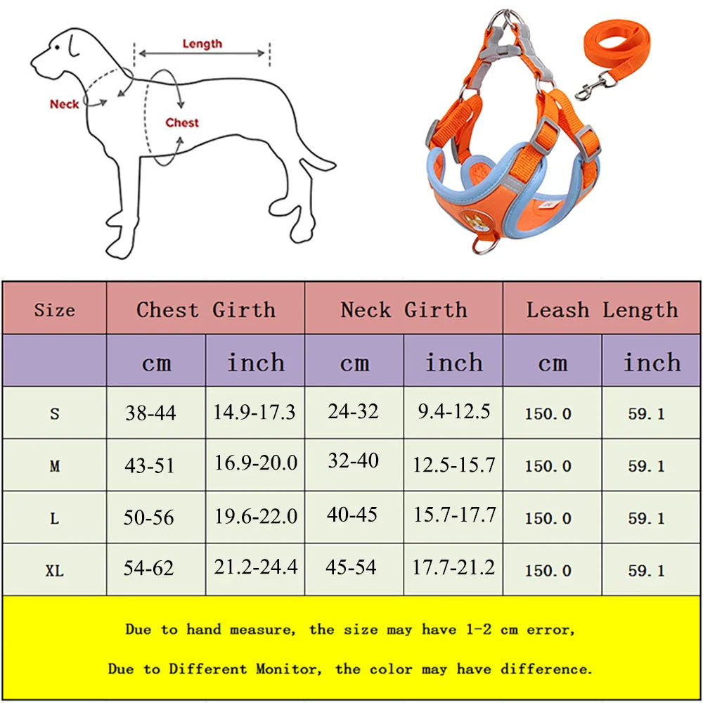 KFX-8674493 Adjustable No Pull Dog Harness and Leash Set for Small Dogs and Puppies with Reflective Strips