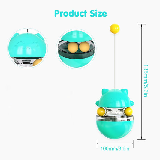 KFX-8676285 Cat Treat Dispenser Tumbler Toy for Interactive IQ Training and Mental Stimulation