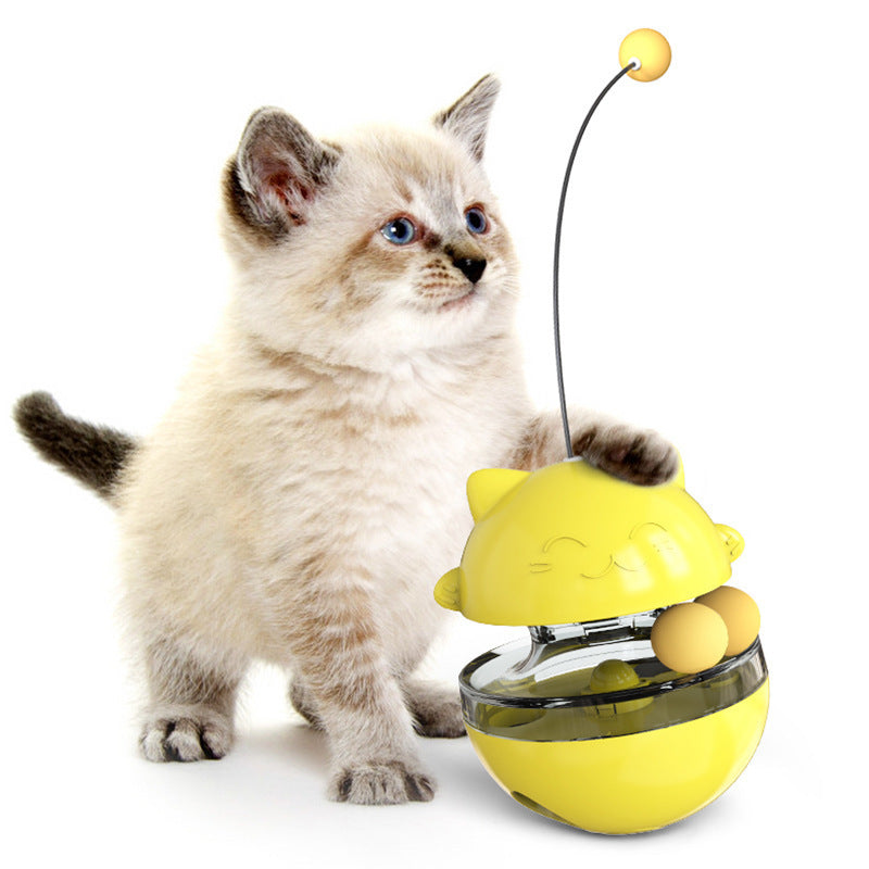 KFX-8676285 Cat Treat Dispenser Tumbler Toy for Interactive IQ Training and Mental Stimulation