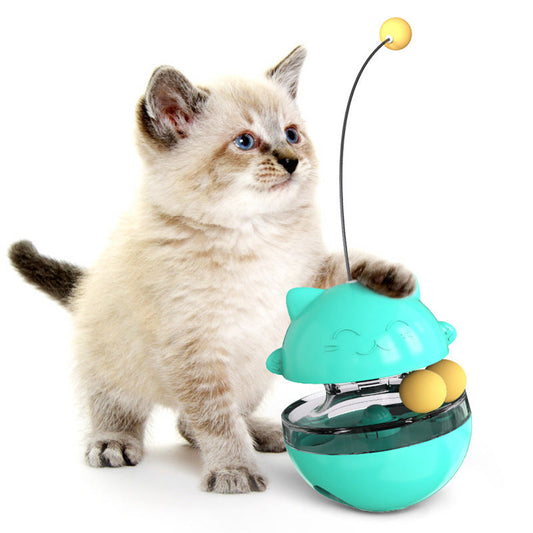 KFX-8676285 Cat Treat Dispenser Tumbler Toy for Interactive IQ Training and Mental Stimulation