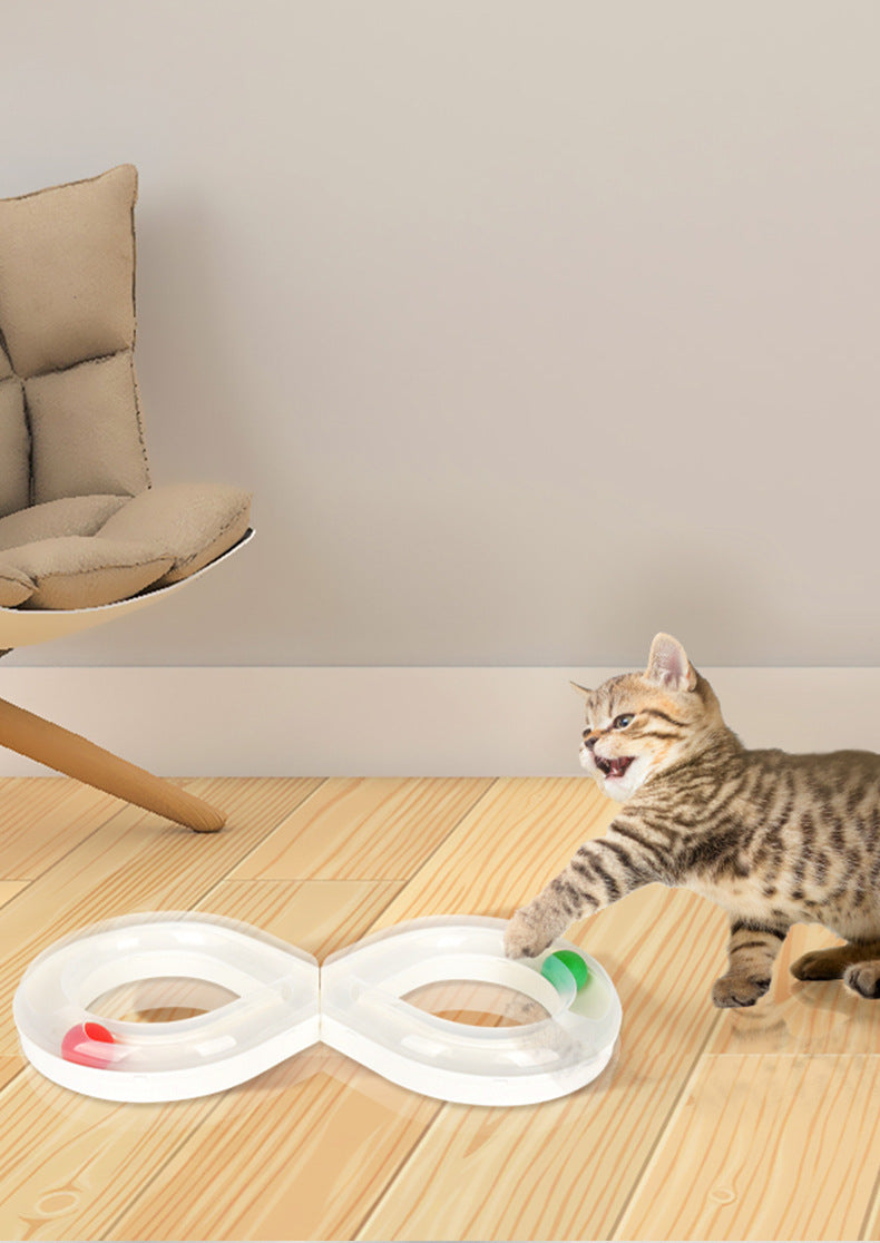 KFX-8678077 Interactive Cat Turntable Toy with Track Ball - Fun and Engaging Pet Activity Board