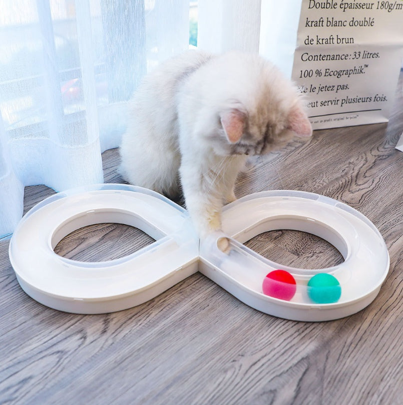 KFX-8678077 Interactive Cat Turntable Toy with Track Ball - Fun and Engaging Pet Activity Board