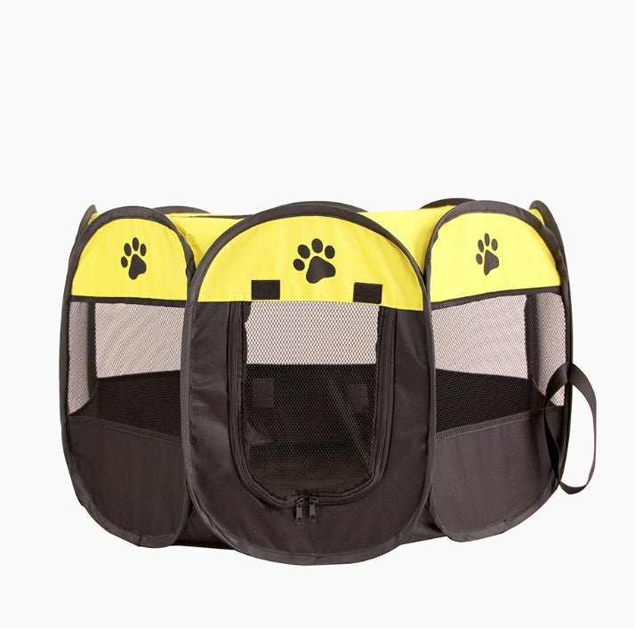 KFX-8680381 Folding Octagonal Pet Fence with Waterproof Oxford Cloth and Anti-Mosquito Mesh for Cats and Dogs