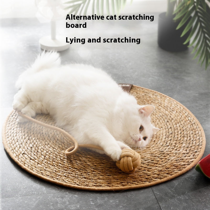KFX-8680637 Natural Papyrus Rattan Cat Scratching Pad – Available in Winter Brown and Coconut Designs, Multiple Sizes