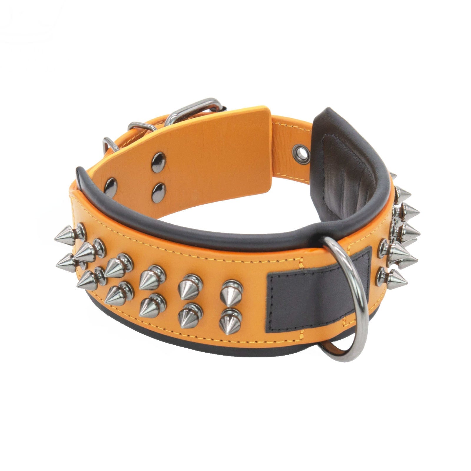 KFX-8681405 Stylish Leather Dog Collar with Rivets in Various Colors and Sizes