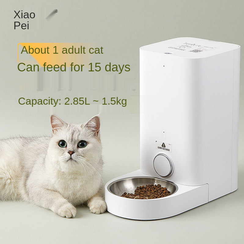 KFX-8682557 Automatic Cat Feeder with Stainless Steel Design for Timed Feeding
