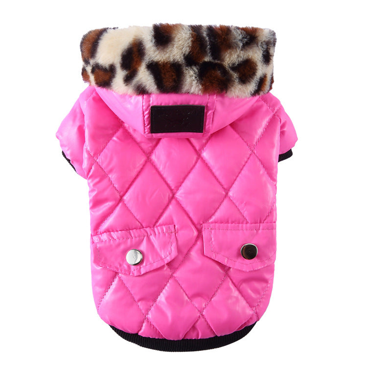 KFX-8682941 Medium Autumn & Winter Dog Coat with Fur Collar - Breathable, Comfortable Pet Clothing