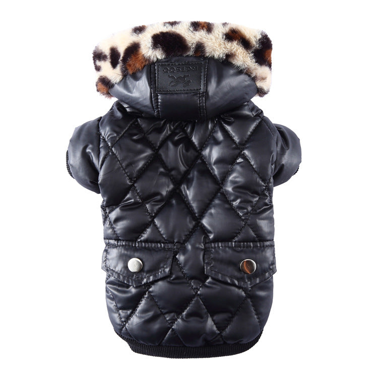 KFX-8682941 Medium Autumn & Winter Dog Coat with Fur Collar - Breathable, Comfortable Pet Clothing