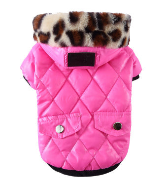 KFX-8682941 Medium Autumn & Winter Dog Coat with Fur Collar - Breathable, Comfortable Pet Clothing