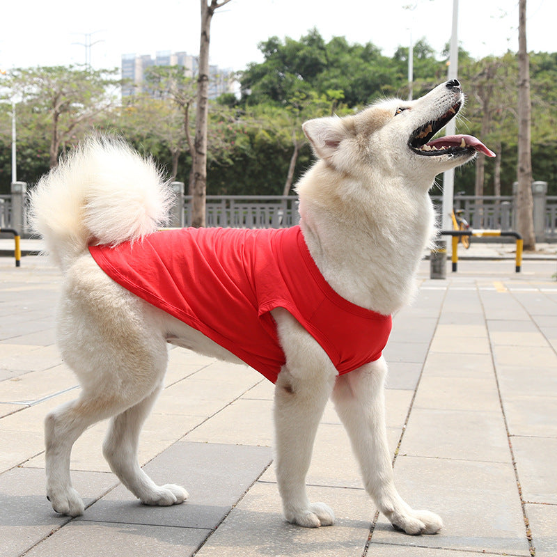 KFX-8684349 Lightweight Cotton Dog Vest for Small to Extra Large Dogs - Summer T-shirt Style