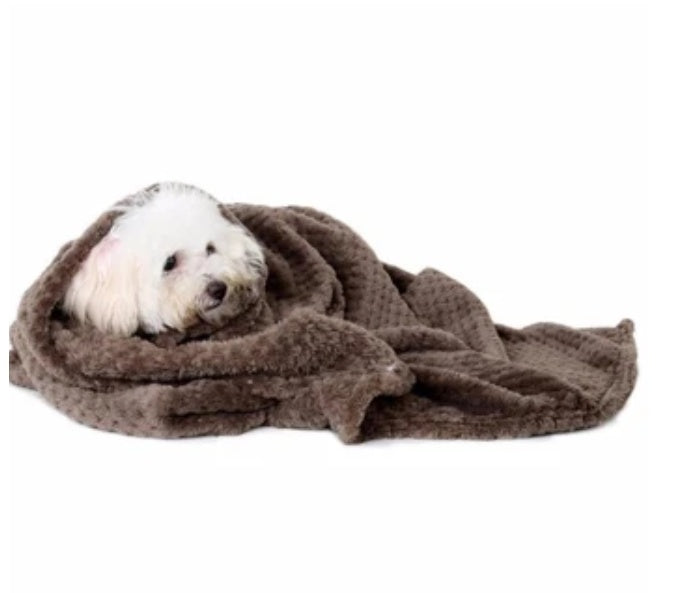KFX-8685373 Cozy Pure Cotton Flannel Pet Blanket in Brown, Green, and Beige - 70x100 cm