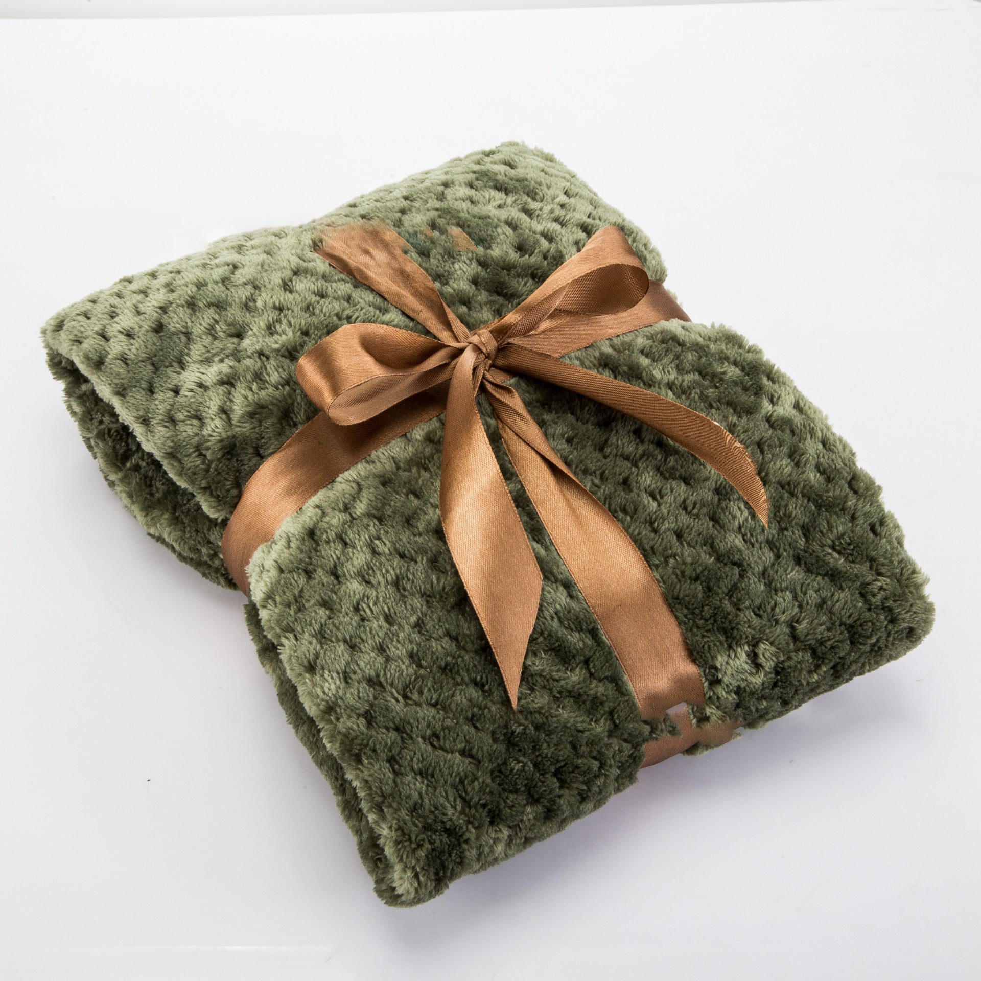 KFX-8685373 Cozy Pure Cotton Flannel Pet Blanket in Brown, Green, and Beige - 70x100 cm