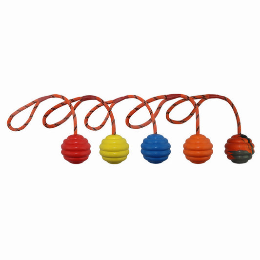 KFX-8687165 Multi-Color Rubber Molar Cleaning Knot Toy for Dogs - Interactive Bite-Resistant Pet Ball