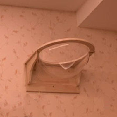KFX-8687805 Solid Wood Wall-Mounted Cat Toy Platform with Sisal Grabbing Column and Grinding Board