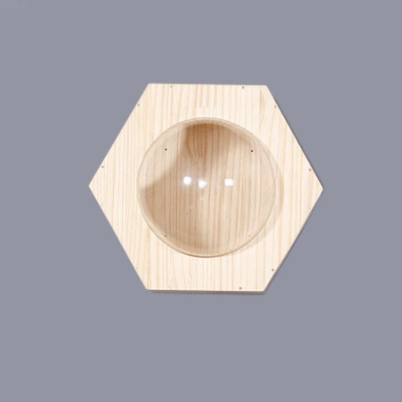 KFX-8687805 Solid Wood Wall-Mounted Cat Toy Platform with Sisal Grabbing Column and Grinding Board