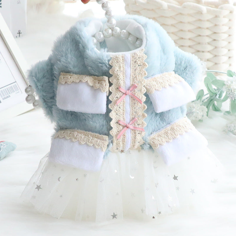 KFX-8688957 Cotton Princess Pettiskirt Dog Coat in Fruit Green and Pink
