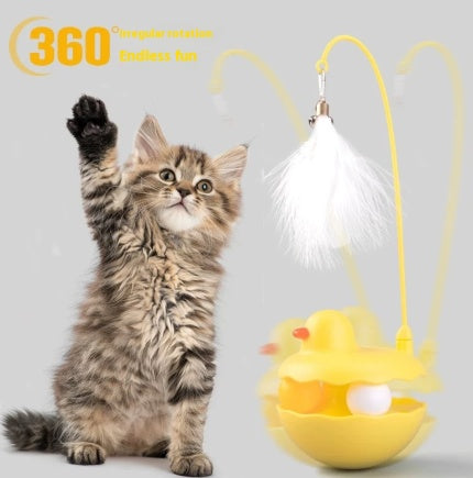 KFX-8689341 Interactive Duck-Shaped Cat Toy - Lightweight and Washable Fun Play Stick for Indoor & Outdoor Kittens