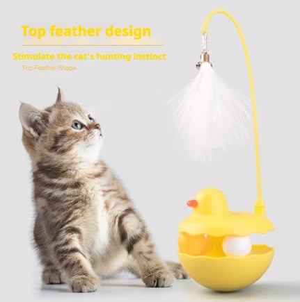 KFX-8689341 Interactive Duck-Shaped Cat Toy - Lightweight and Washable Fun Play Stick for Indoor & Outdoor Kittens