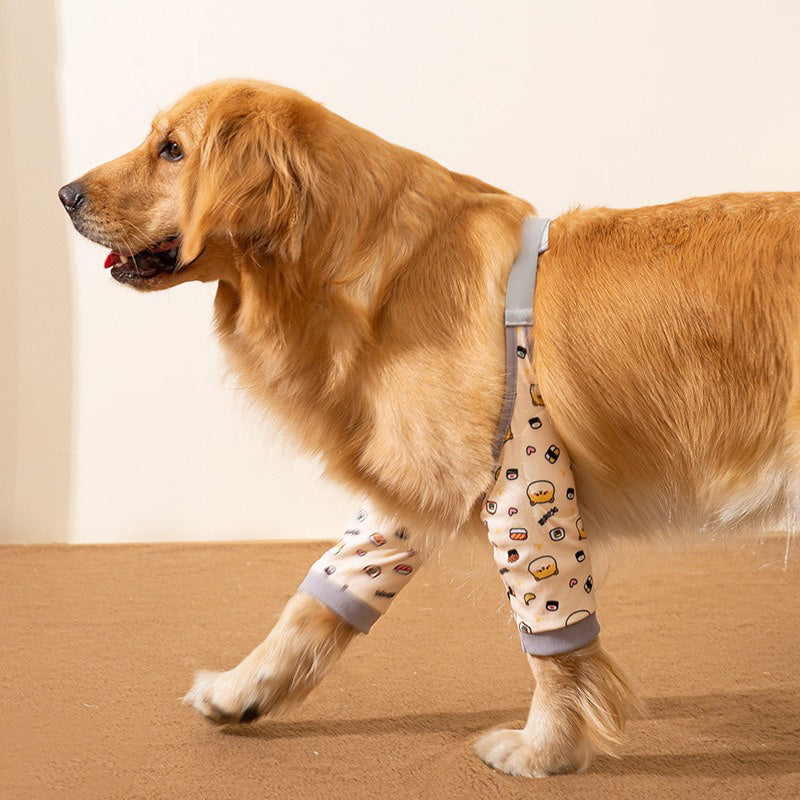 KFX-8691773 Dog Knee Protector Pad and Scarf Set for Elbow Support and Callus Treatment, Comfortable and Adjustable for Medium to Large Dogs