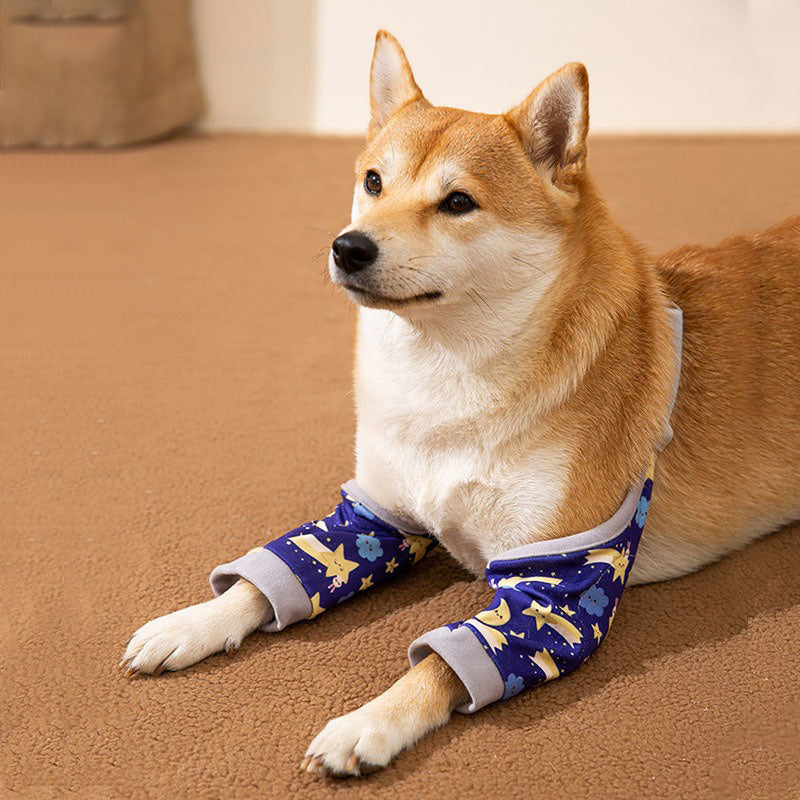 KFX-8691773 Dog Knee Protector Pad and Scarf Set for Elbow Support and Callus Treatment, Comfortable and Adjustable for Medium to Large Dogs