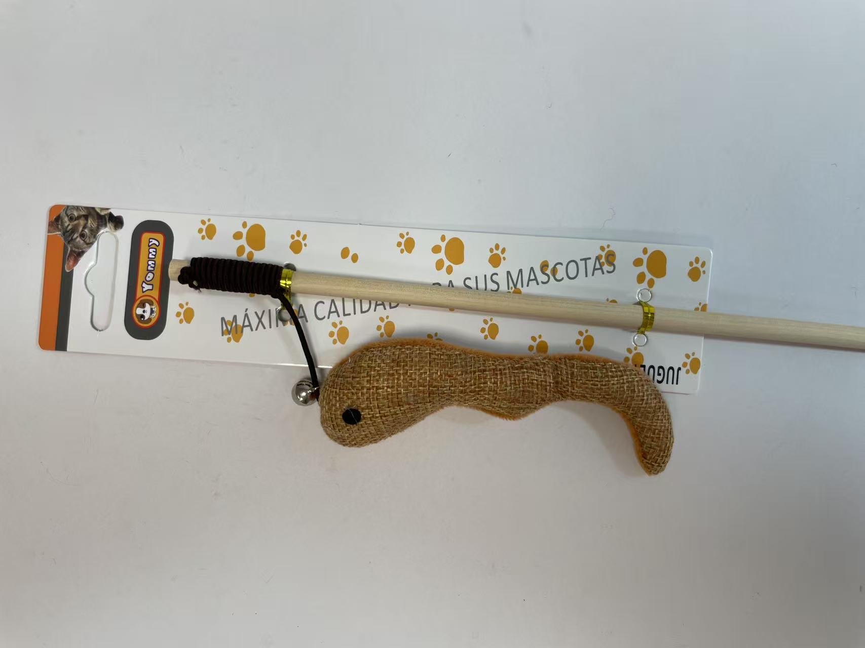 KFX-8695101 Interactive Cat Teaser Wand with Colorful Feathers and Ball