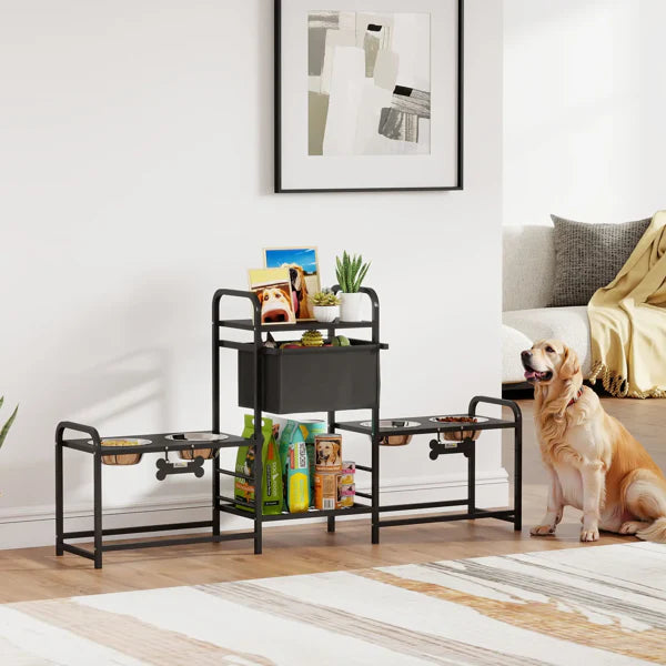 KFX-8696253 Pet Feeding Station with Storage for Dog Bowls