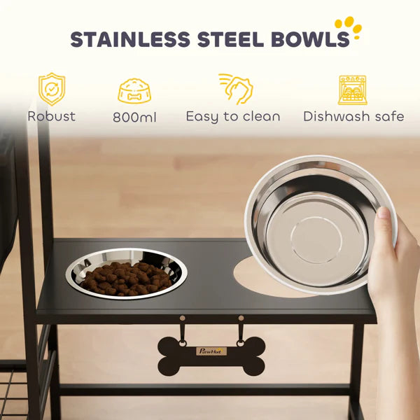 KFX-8696253 Pet Feeding Station with Storage for Dog Bowls