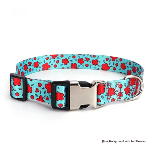 KFX-8699325 Thickened Digital-Print Pet Collar in Various Patterns and Sizes